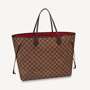 AUTH. LOUIS VUITTON NEVERFULL GM-DAMIER EBENE